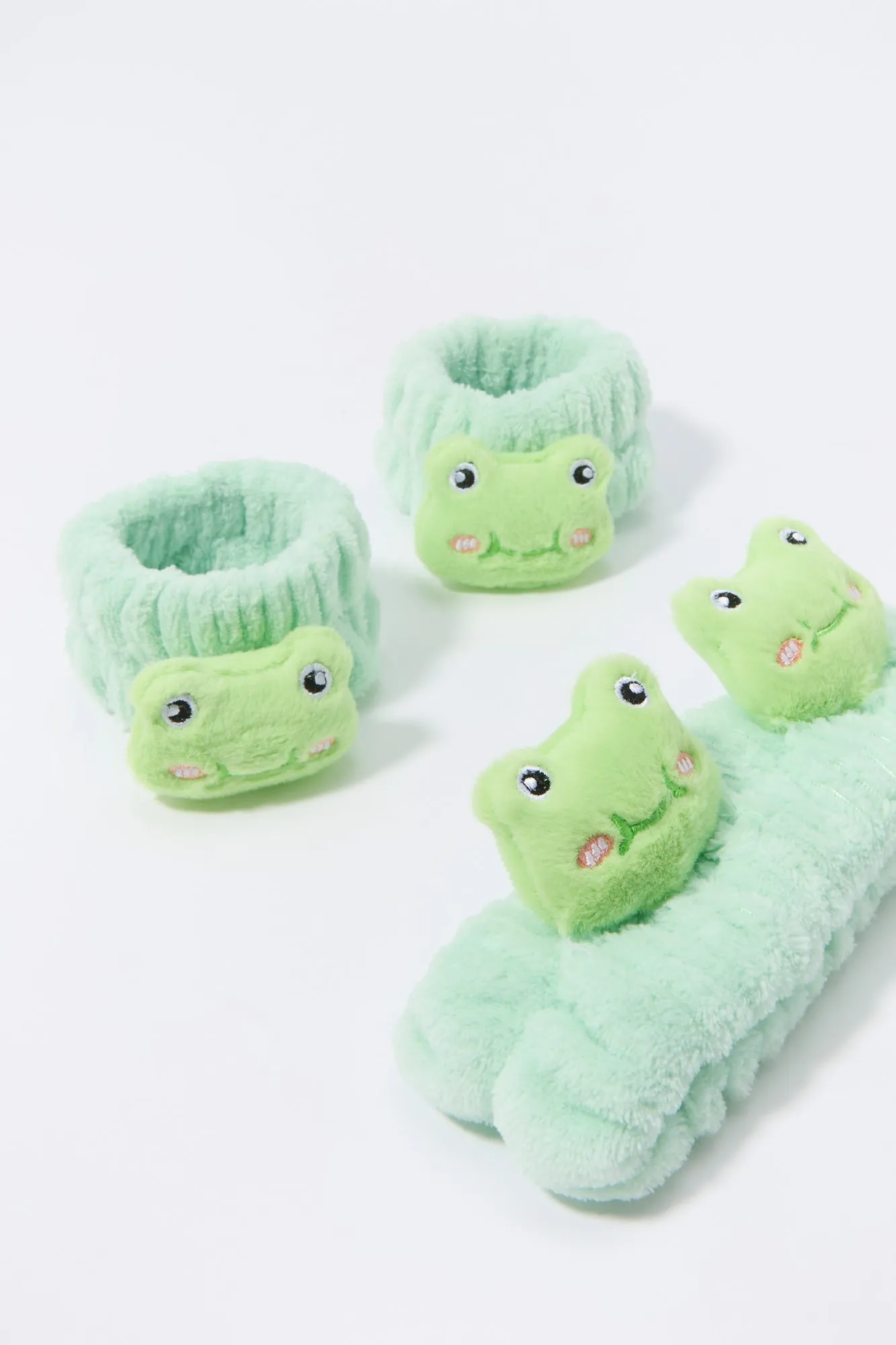 3D Frog Spa Headband and Wristband Set