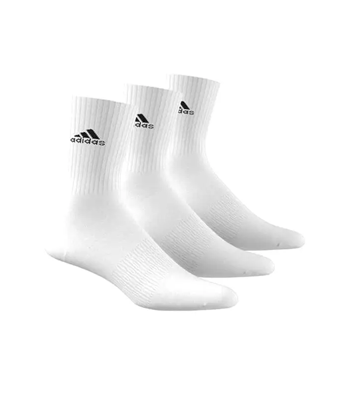 ADIDAS UNISEX CUSHIONED CREW 3 PAIRS WHITE SOCKS