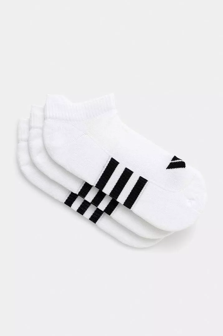 ADIDAS UNISEX PERFORMANCE CUSHIONED LOW 3 PAIRS WHITE SOCKS