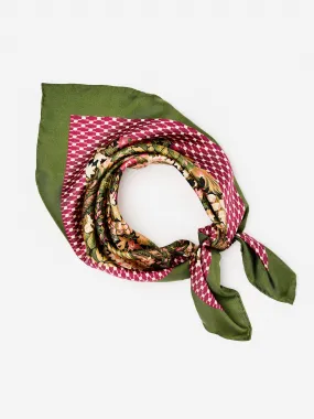 Amoura Silk Scarf in Verdant Garden Square