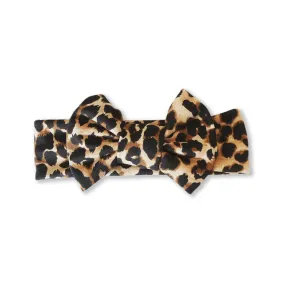 Baby Leopard Print Bow Headband — Small Light