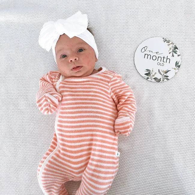 Baby Top Knot Double Bow Headband White