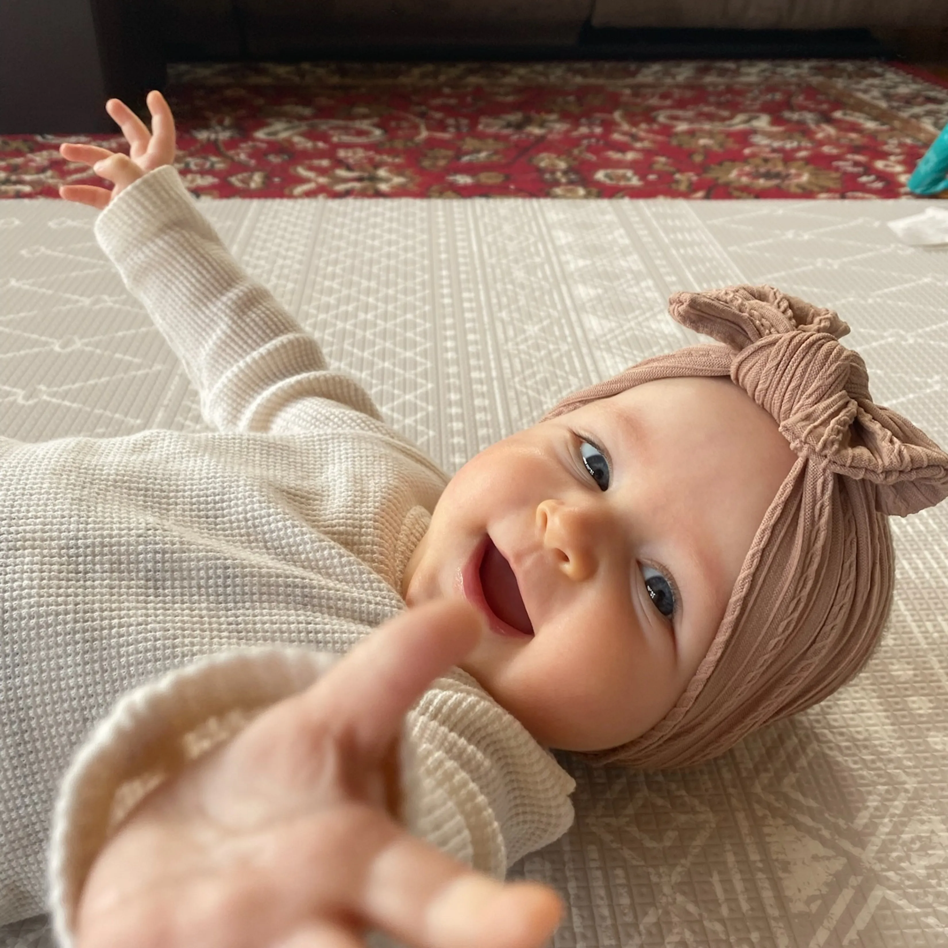 Baby Top Knot Single Bow Headband Teal