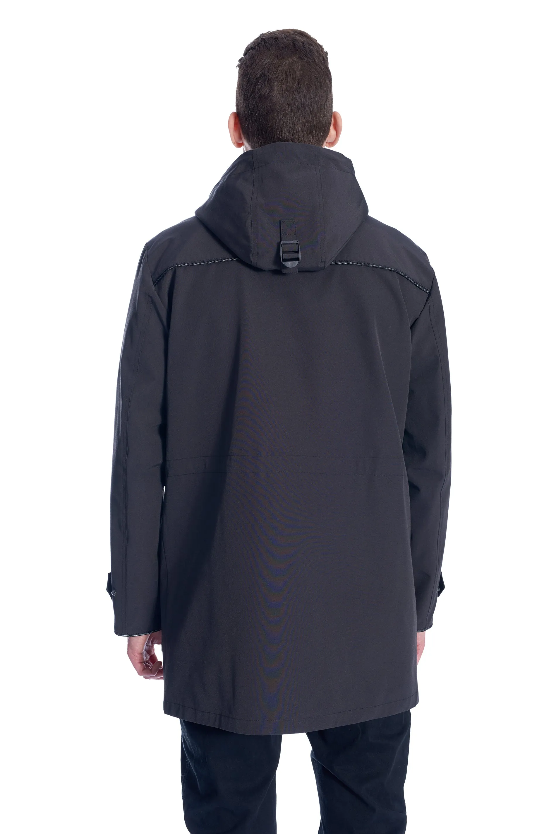 BANKS | MEN'S DRAWSTRING RAINCOAT, PEWTER