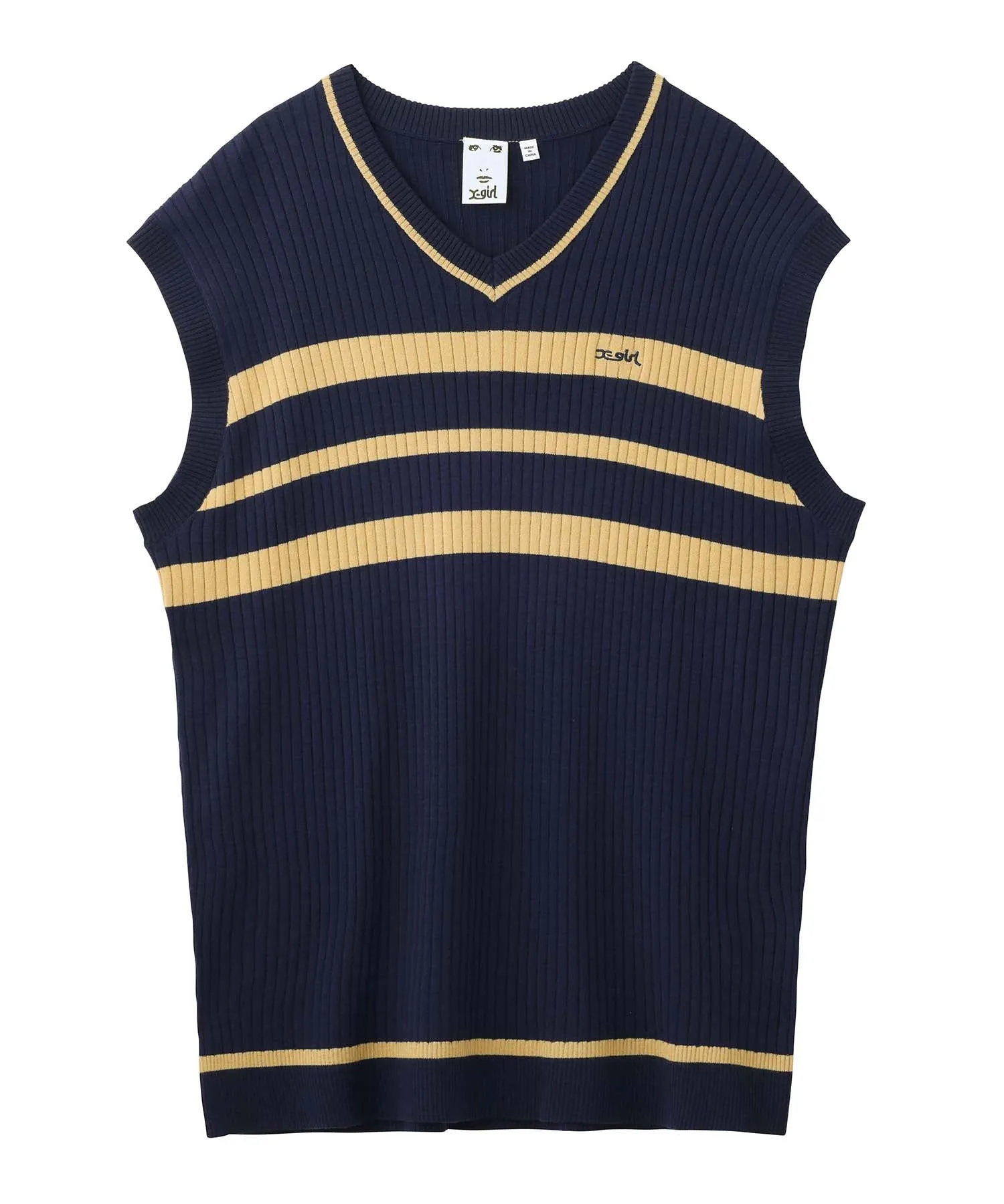 BICOLOR STRIPED KNIT VEST