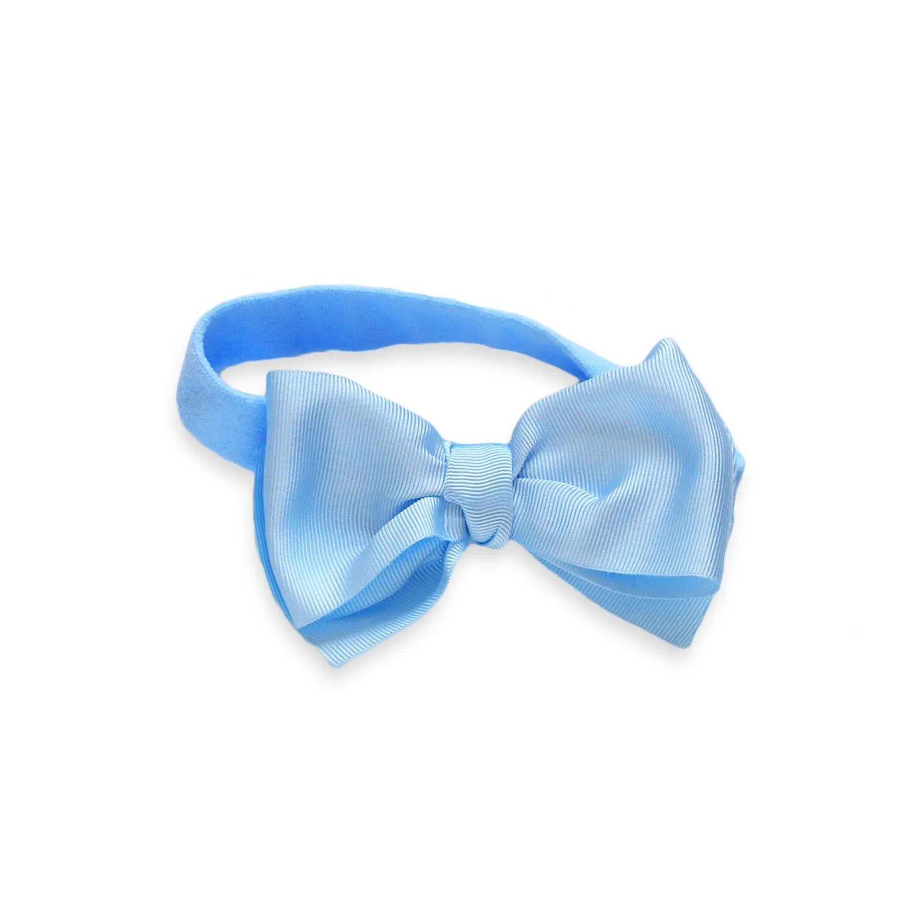 Big Grosgrain Bow on a Soft Headband - Light Blue