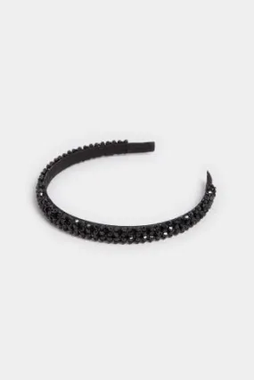 Black Crystal Beaded Headband