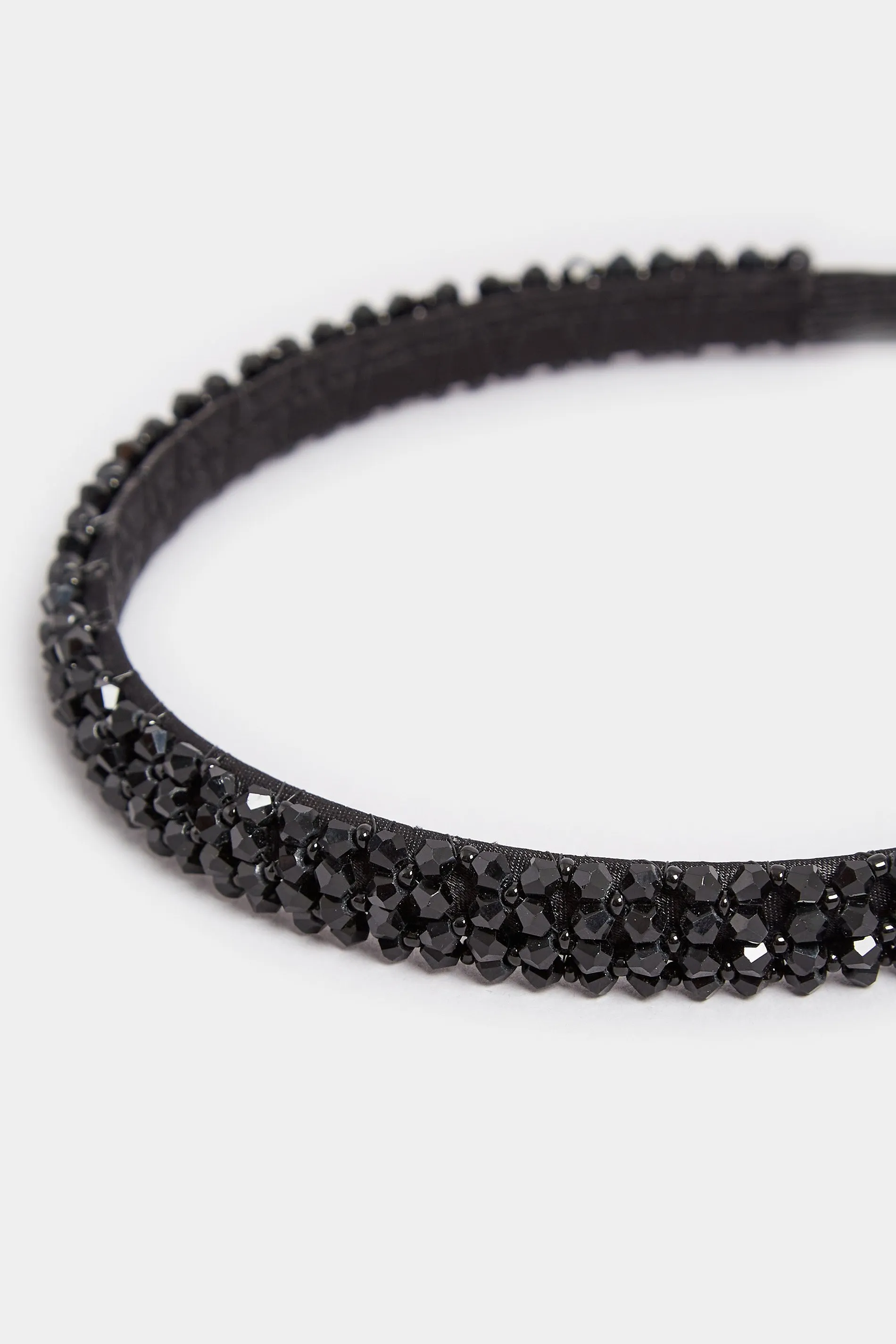 Black Crystal Beaded Headband