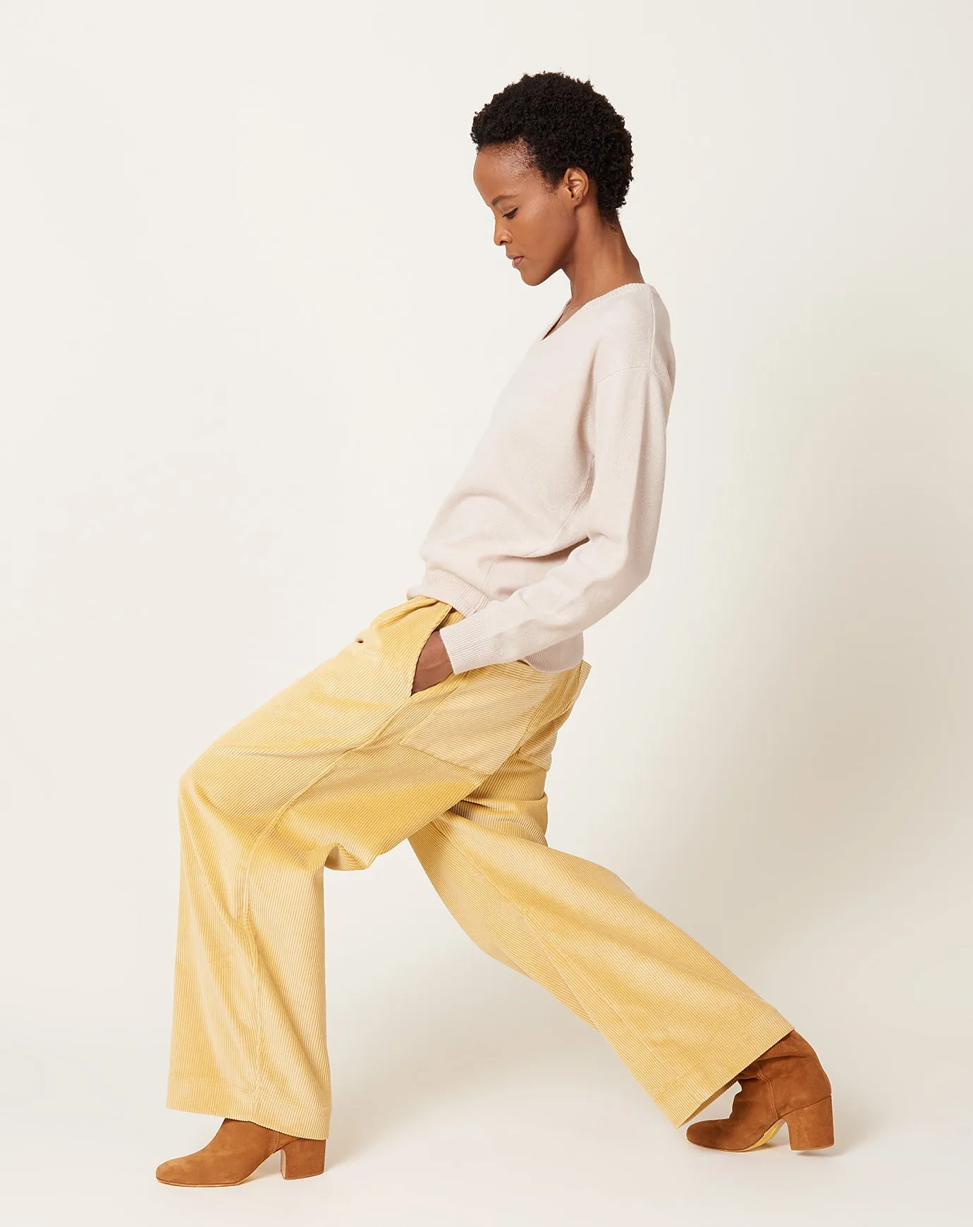 British Cord Robby Trouser in Light Fawn