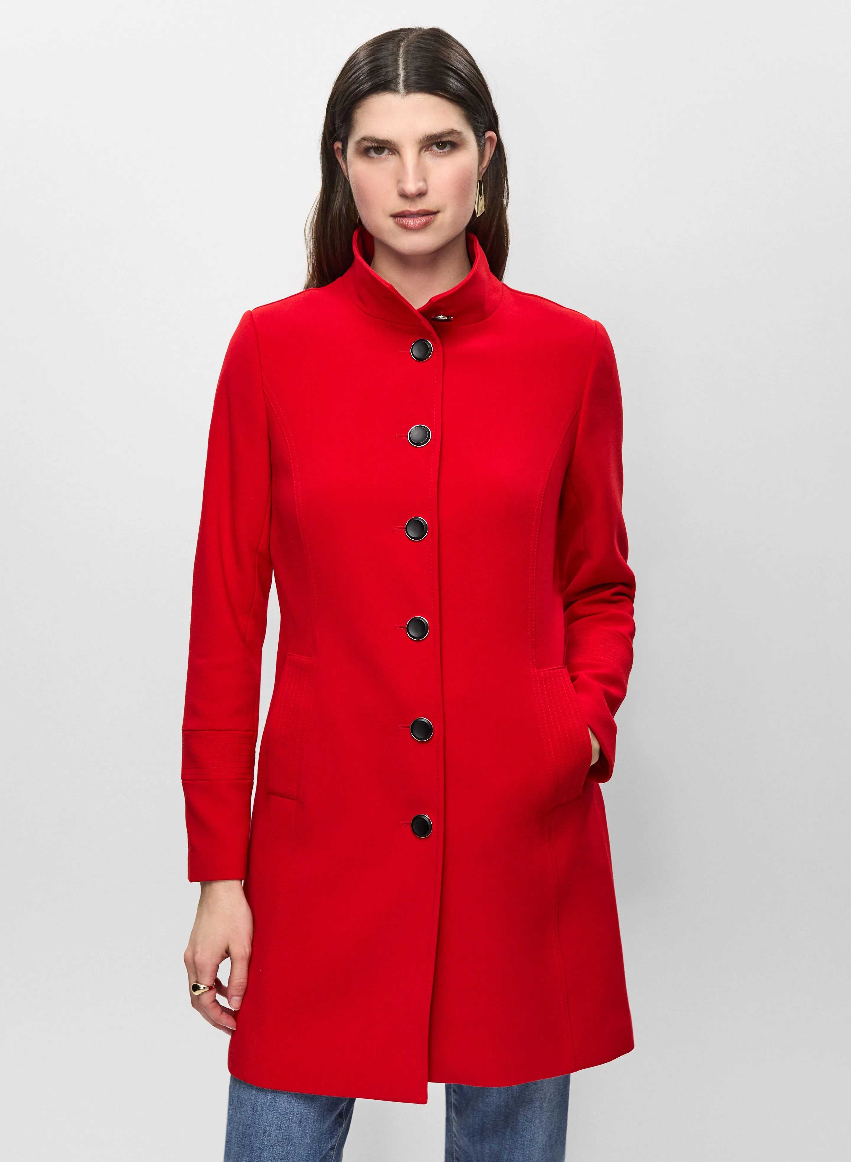 Button Front Trench Coat