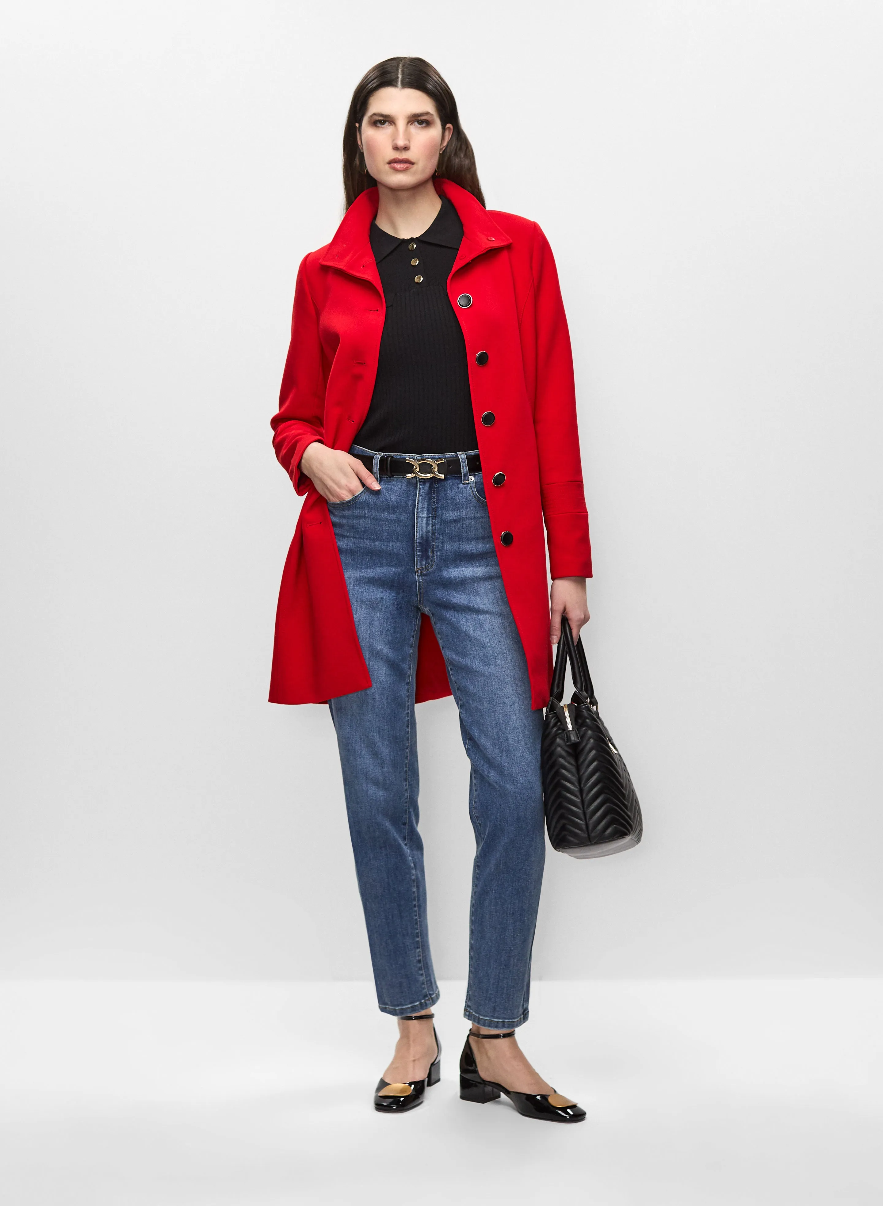 Button Front Trench Coat