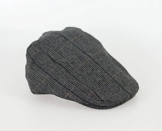 Cavani Albert Grey Check Flat Cap