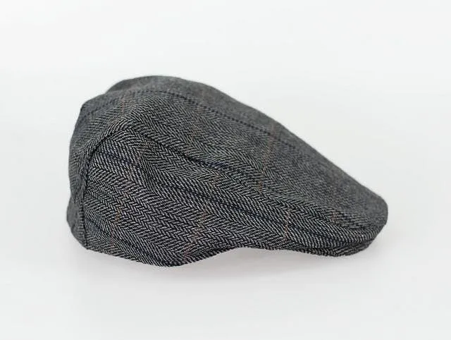 Cavani Albert Grey Check Flat Cap