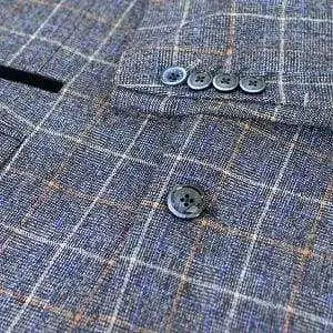 Cavani Bonita Blue Slim Fit Tweed Style Blazer