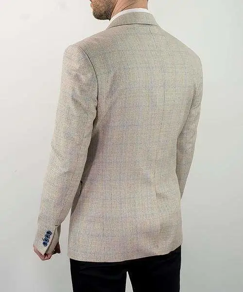 Cavani Caridi Men's Cream Tweed Check Caridi Blazer