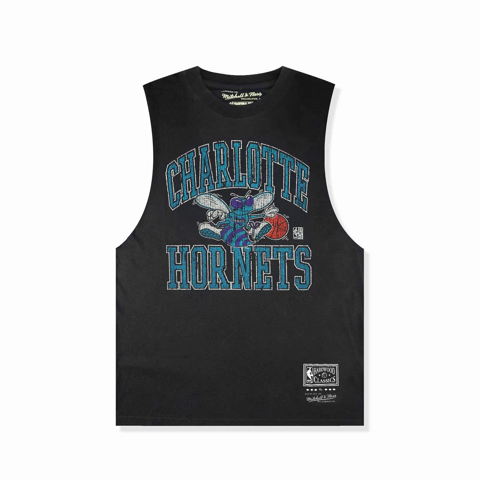 Charlotte Hornets Vintage HWC Ivy Arch Muscle Tank - Faded Black