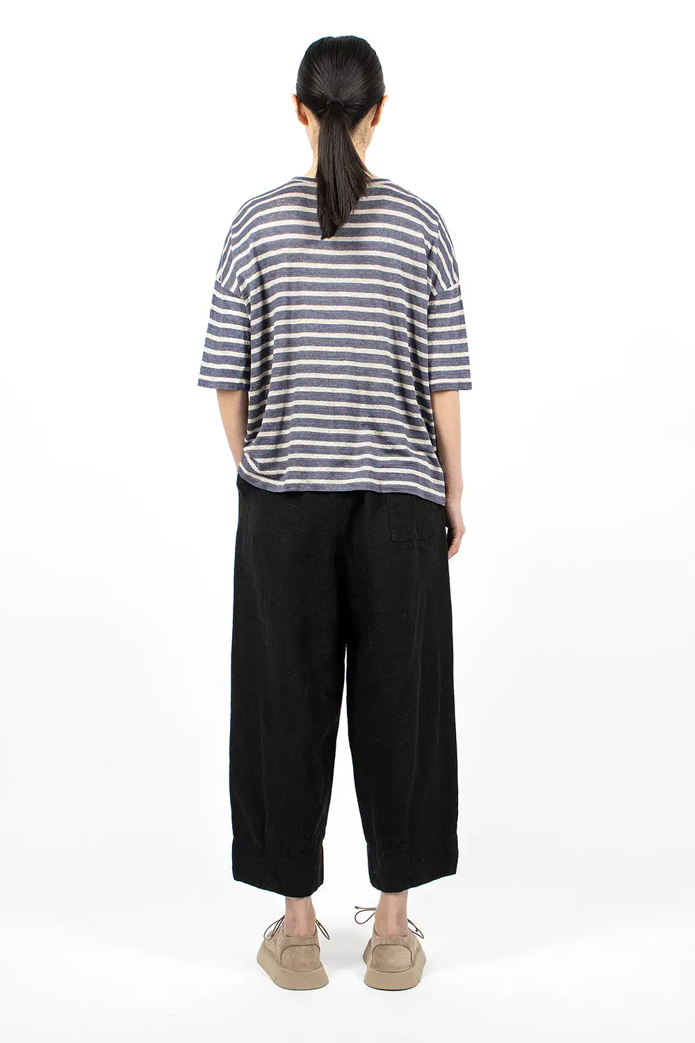 Cuff Pleated Pant Black