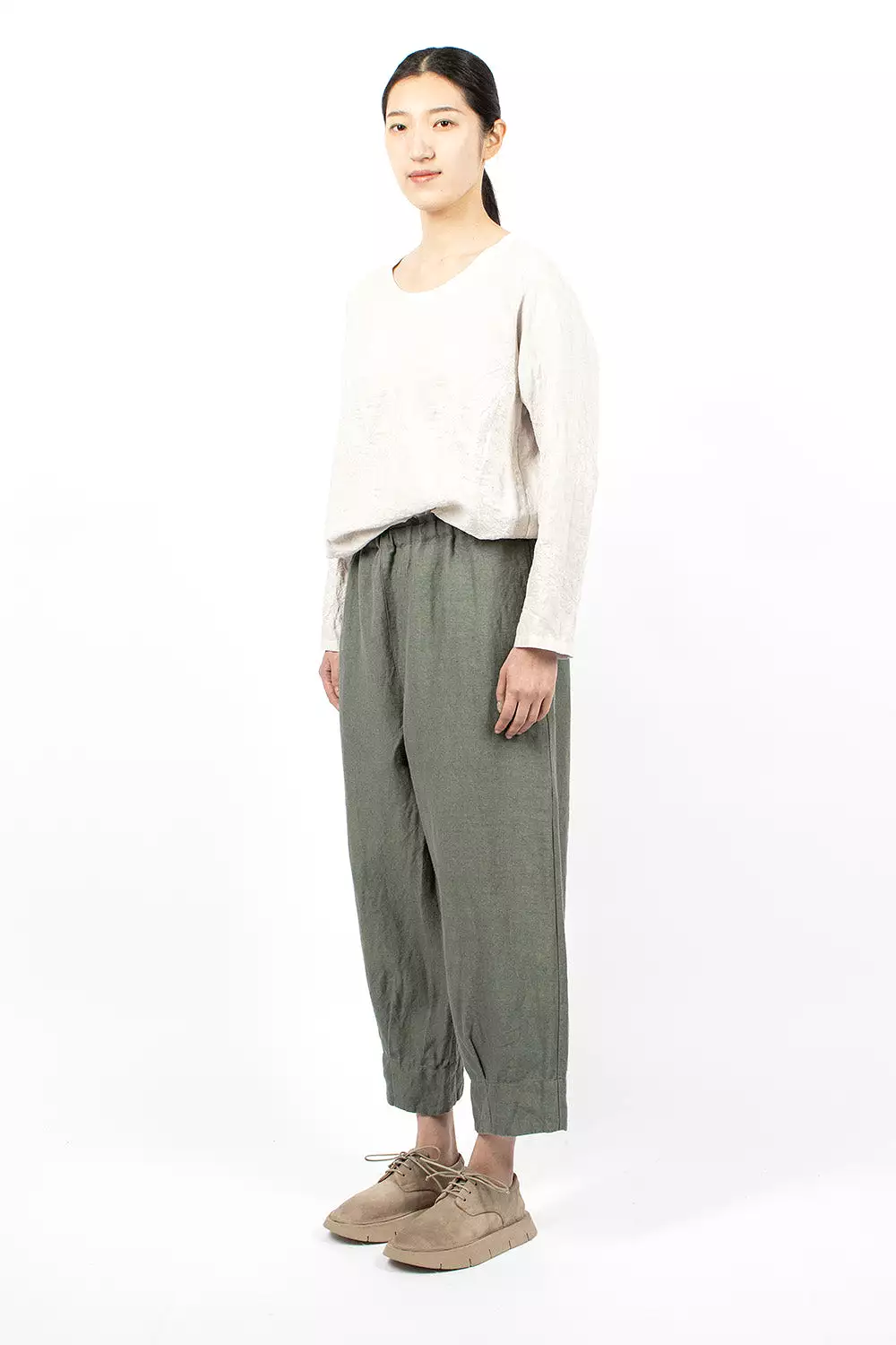 Cuff Pleated Pant Sage Green