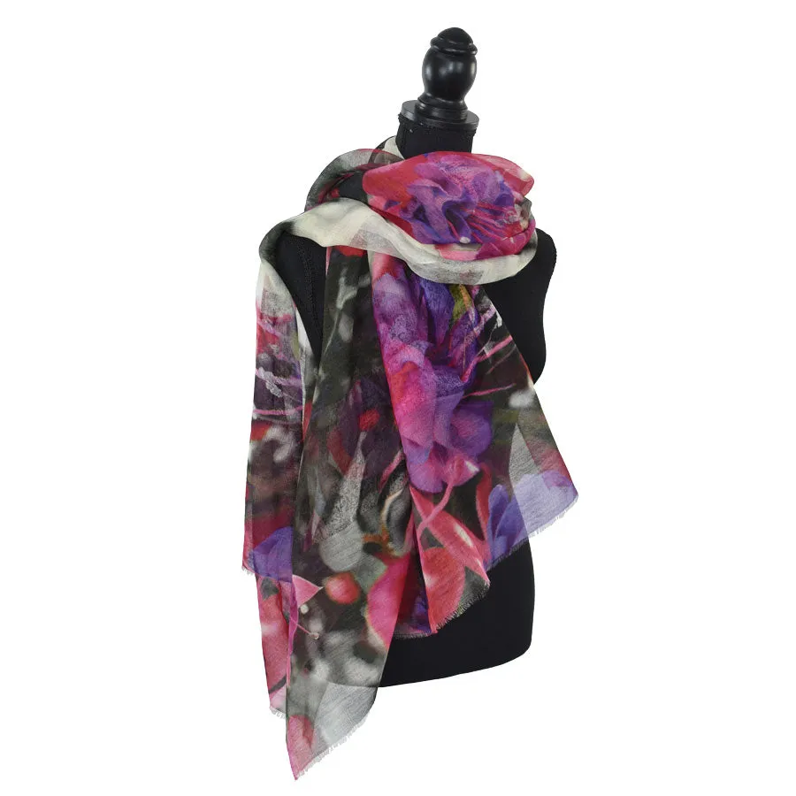 Dupatta Designs Dark Eyes Handwoven Floral Shawl