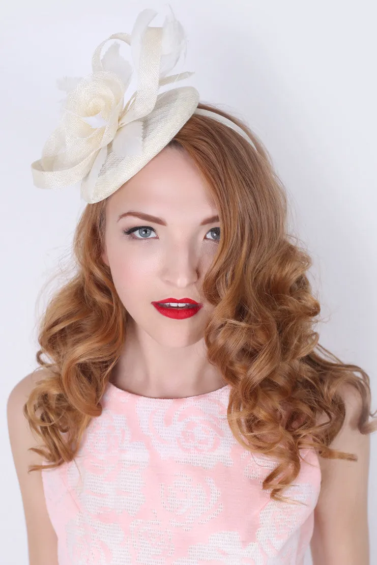 Emelia Rose Fascinator - Ivory