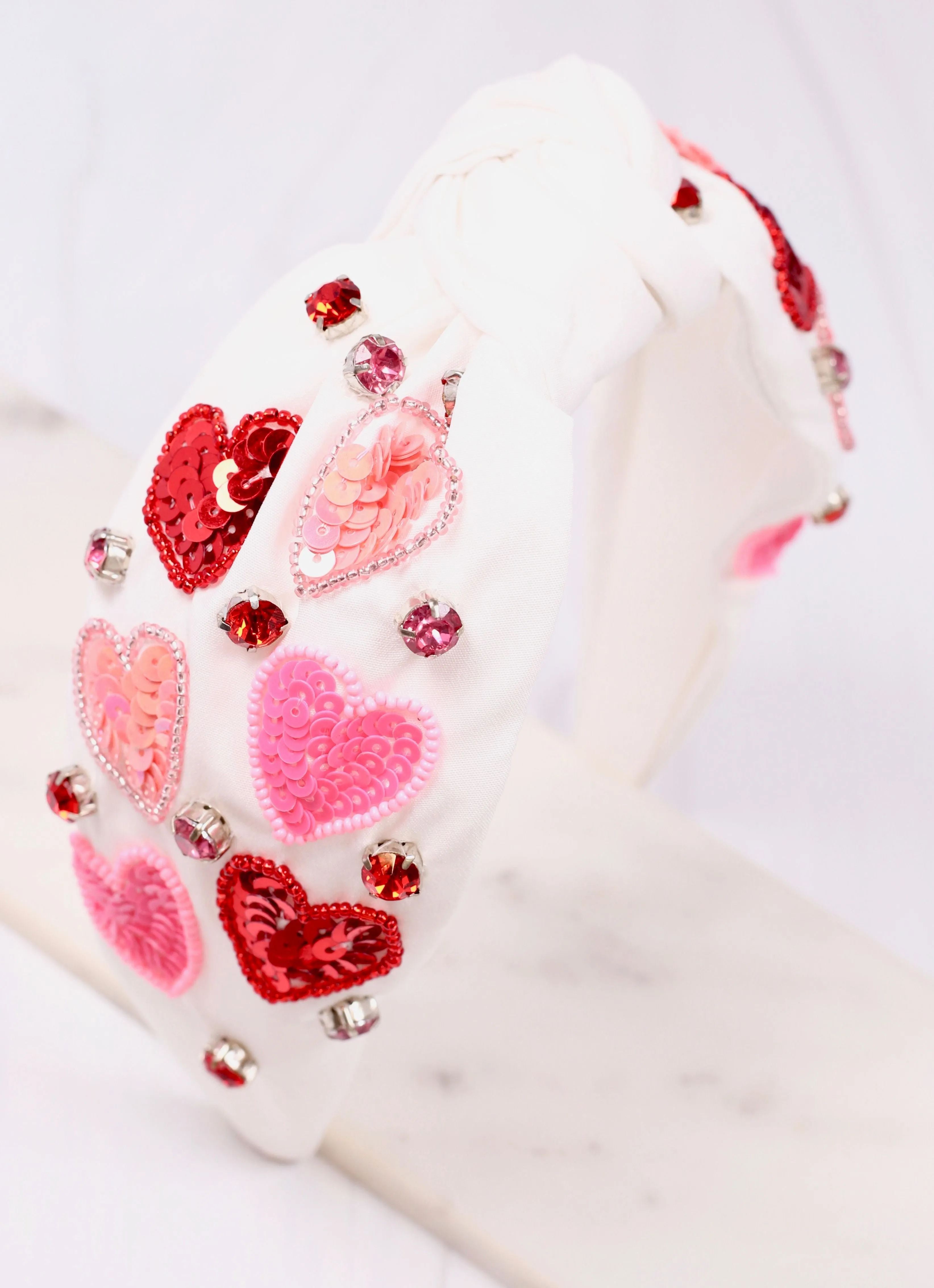 Endless Love heart Headband WHITE