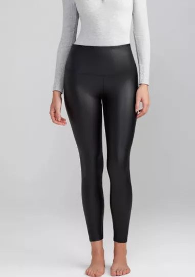 Faux Leather Shaping Legging - Black