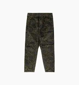 Flint Paisley Print Mens Pants - Black/Green