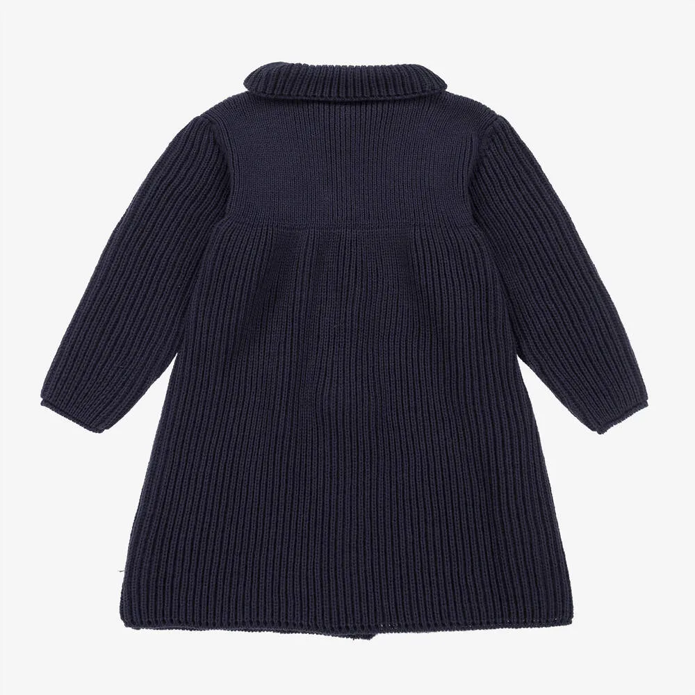 Girls Blue Knitted Coat