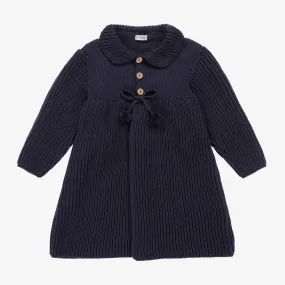 Girls Blue Knitted Coat