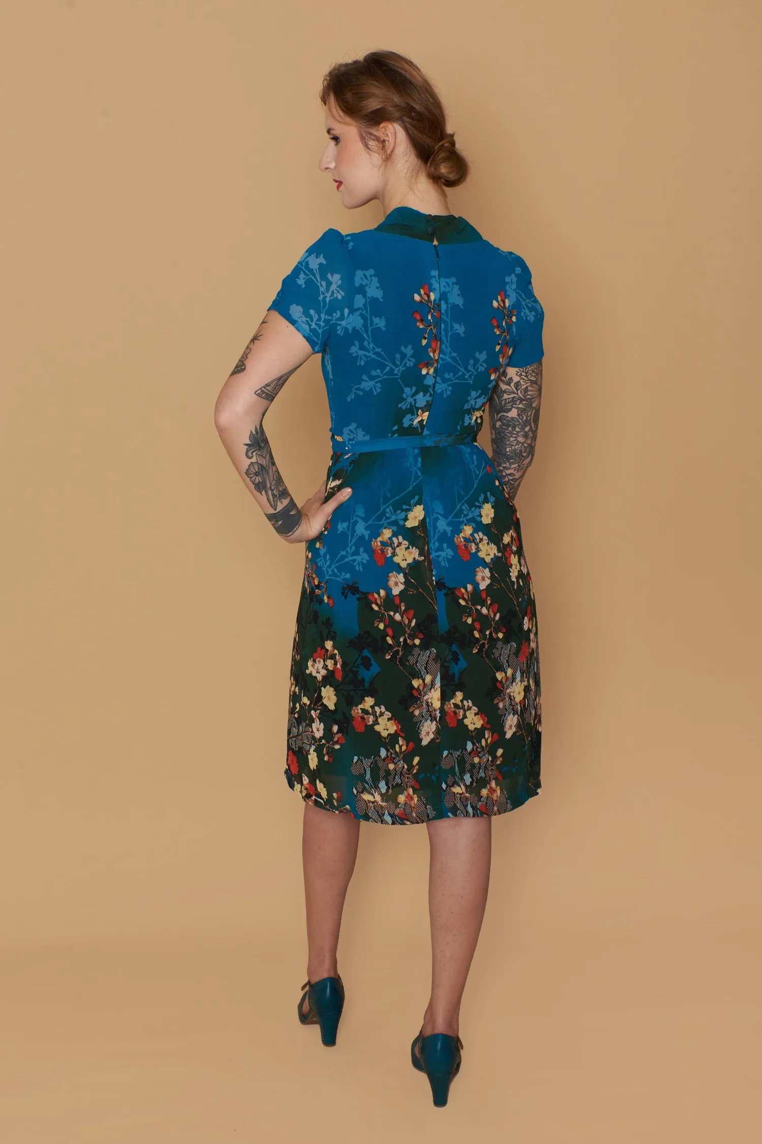 Grace Kelly Teal Floral