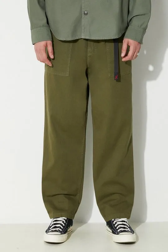 Gramicci cotton trousers Loose Tapered Ridge Pant green color G114.OGT