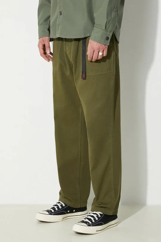 Gramicci cotton trousers Loose Tapered Ridge Pant green color G114.OGT