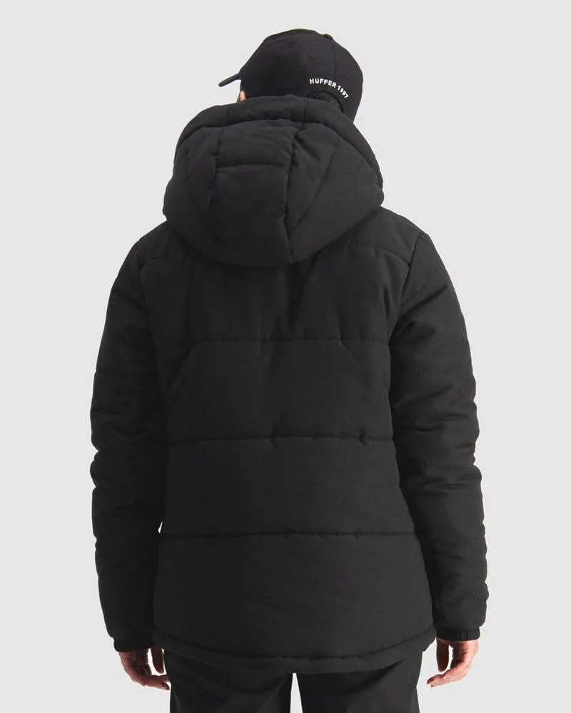 Huffer Womans Classic Down Jacket Black Preorder Early March