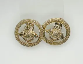 Ivana Coat of Arms Heraldic Clip On Earrings (1990s)