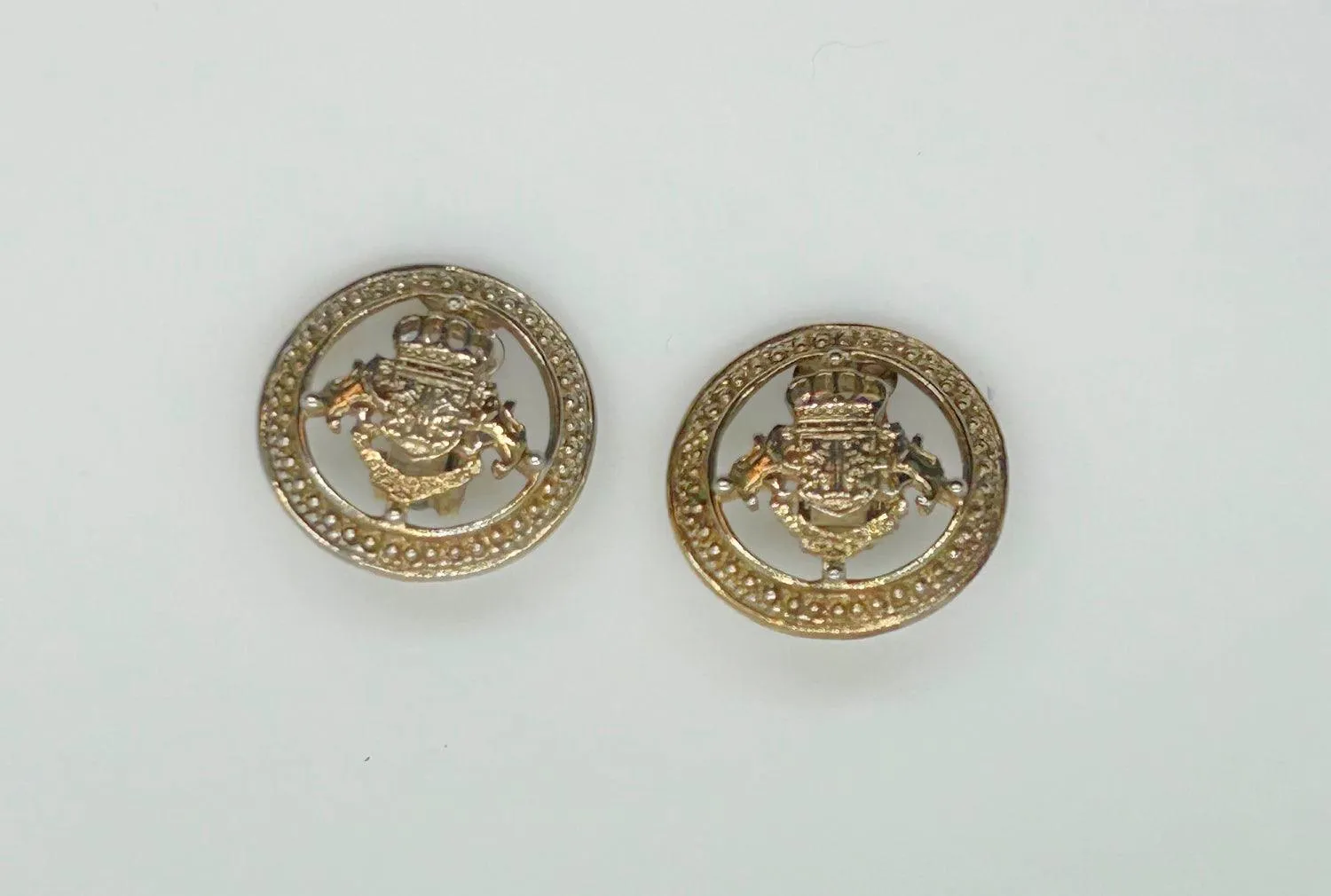 Ivana Coat of Arms Heraldic Clip On Earrings (1990s)