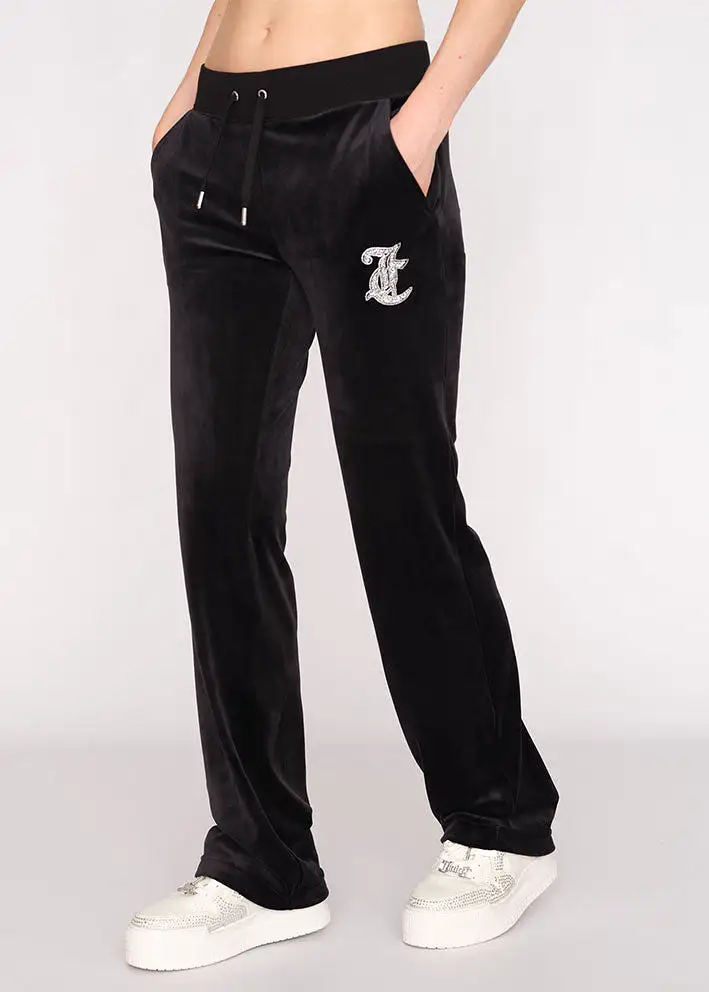 Juicy Couture Caviar Bead Western Diamante Pants - Black