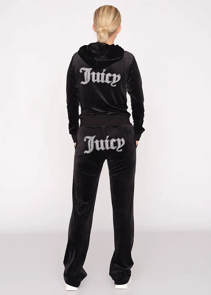 Juicy Couture Caviar Bead Western Diamante Pants - Black