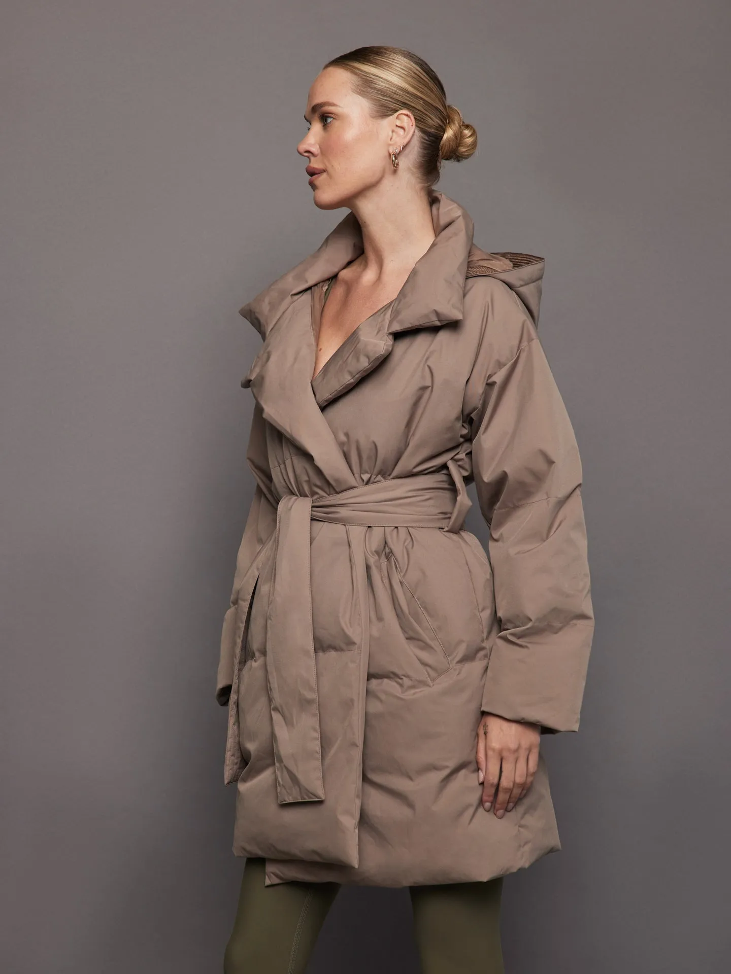 Lanark Wrap Coat - Pine Bark