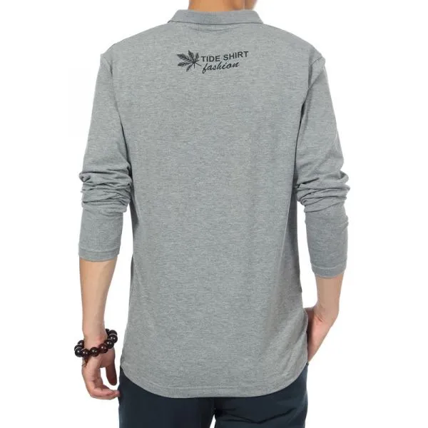 Long sleeve polo shirt with winter Snowflake print on shoulder