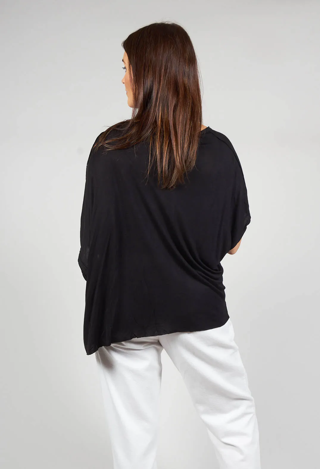 Loose Fit Jersey Top in Original Black