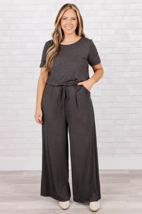 Louder Than Words Jumpsuit, Charcoal