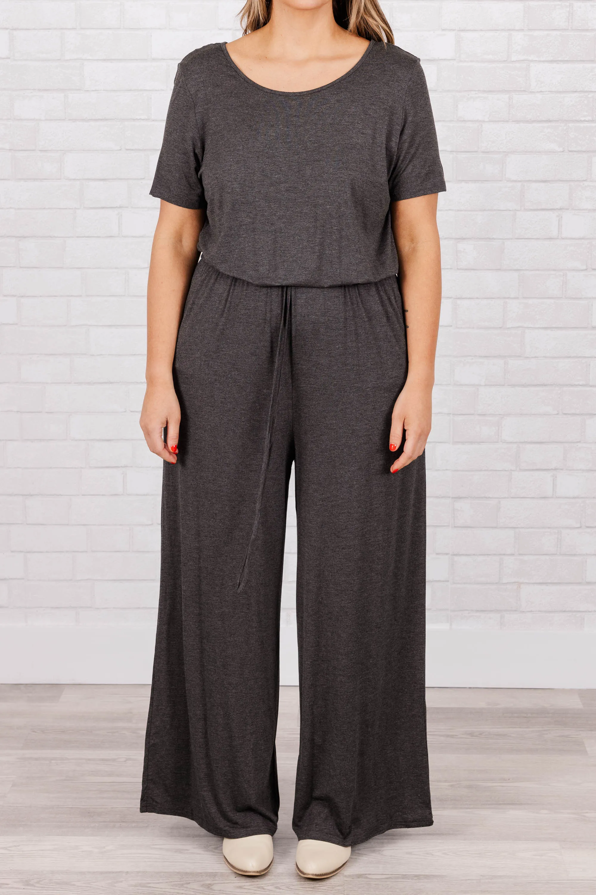 Louder Than Words Jumpsuit, Charcoal