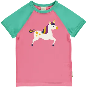 Maxomorra Unicorn Organic Cotton Single Print Short Sleeved Top