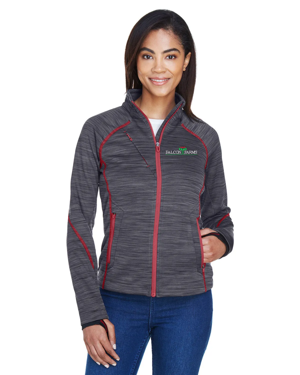 North End Ladies Flux Mélange Bonded Fleece Jacket