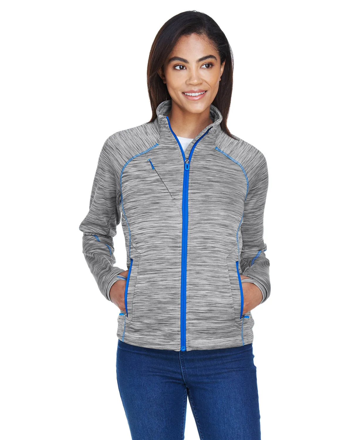 North End Ladies Flux Mélange Bonded Fleece Jacket