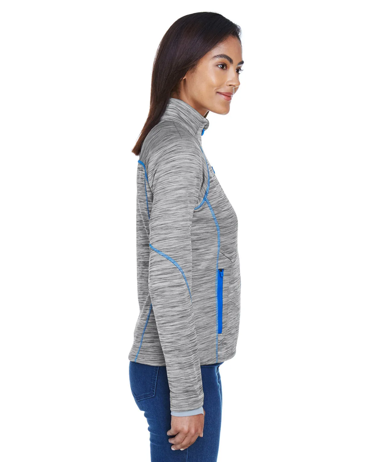 North End Ladies Flux Mélange Bonded Fleece Jacket