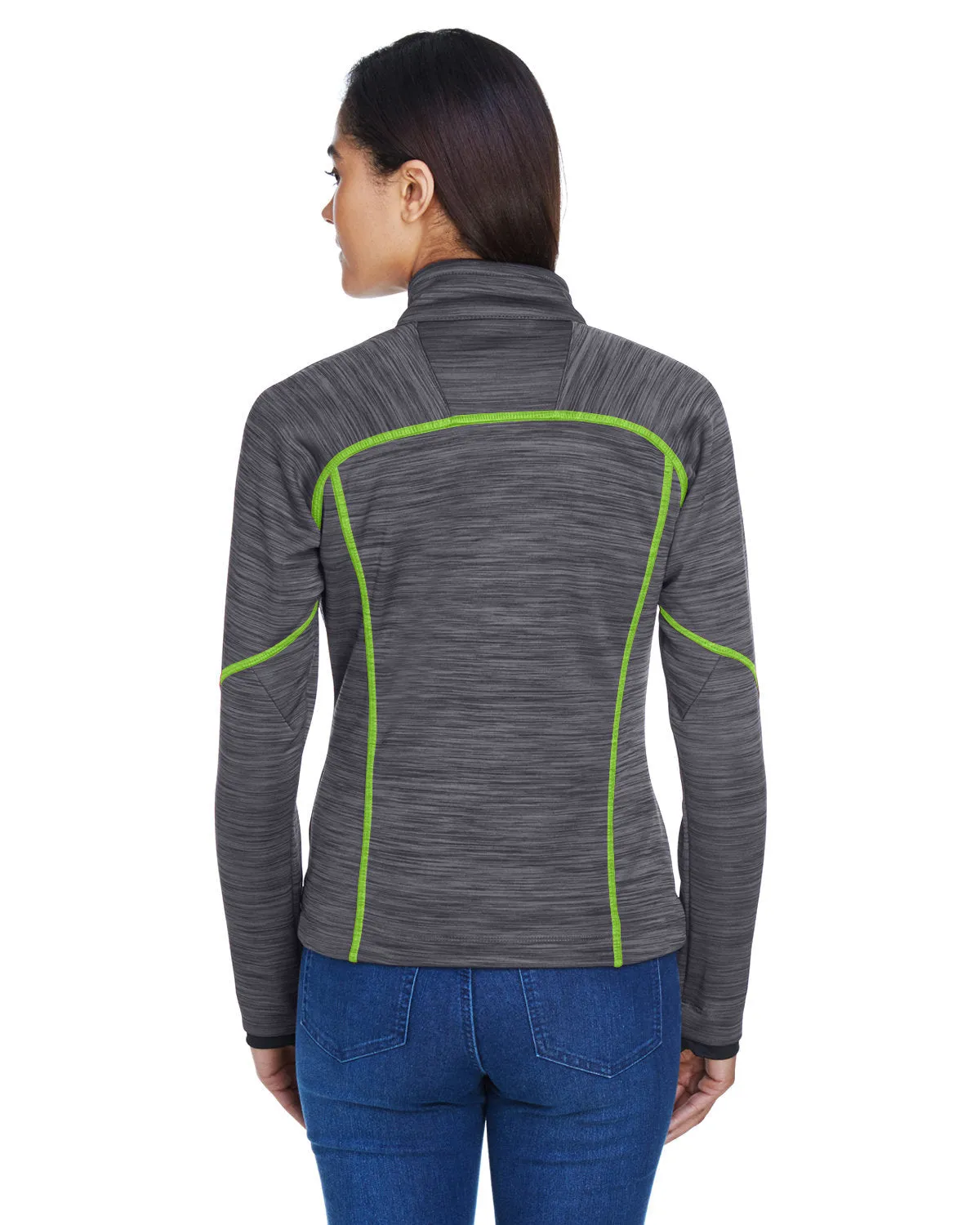 North End Ladies Flux Mélange Bonded Fleece Jacket