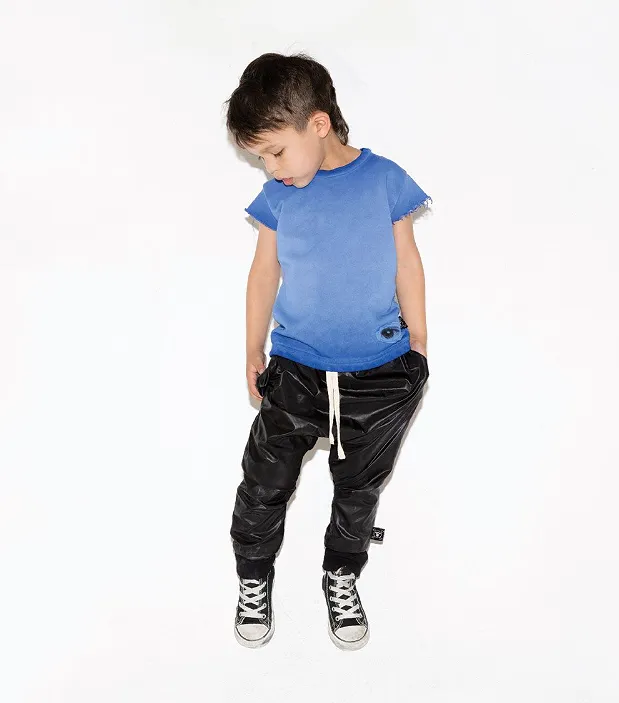 Nylon Baggy Pants Black