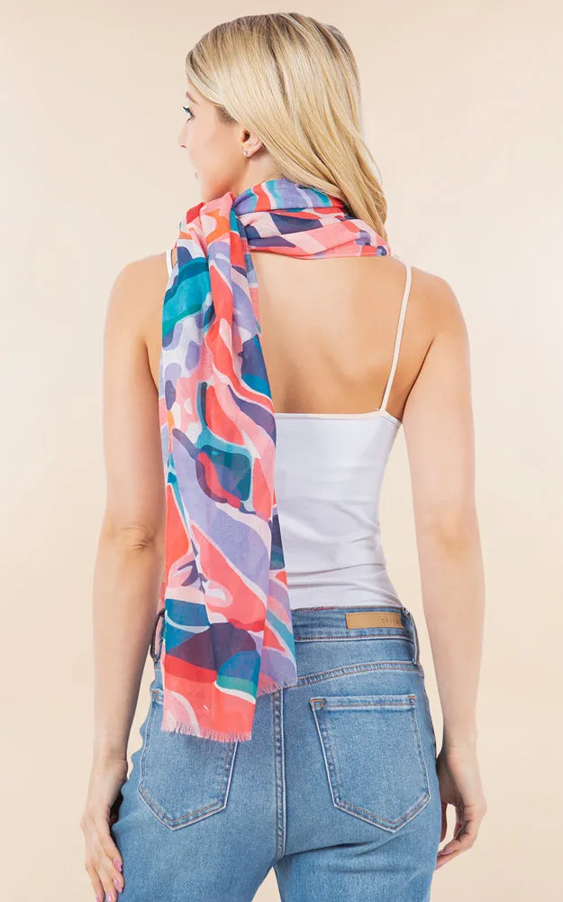 OP4281 Bold Pattern Printed Oblong Scarf