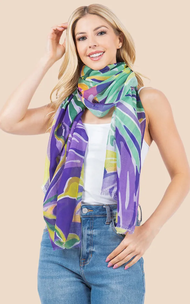 OP4281 Bold Pattern Printed Oblong Scarf